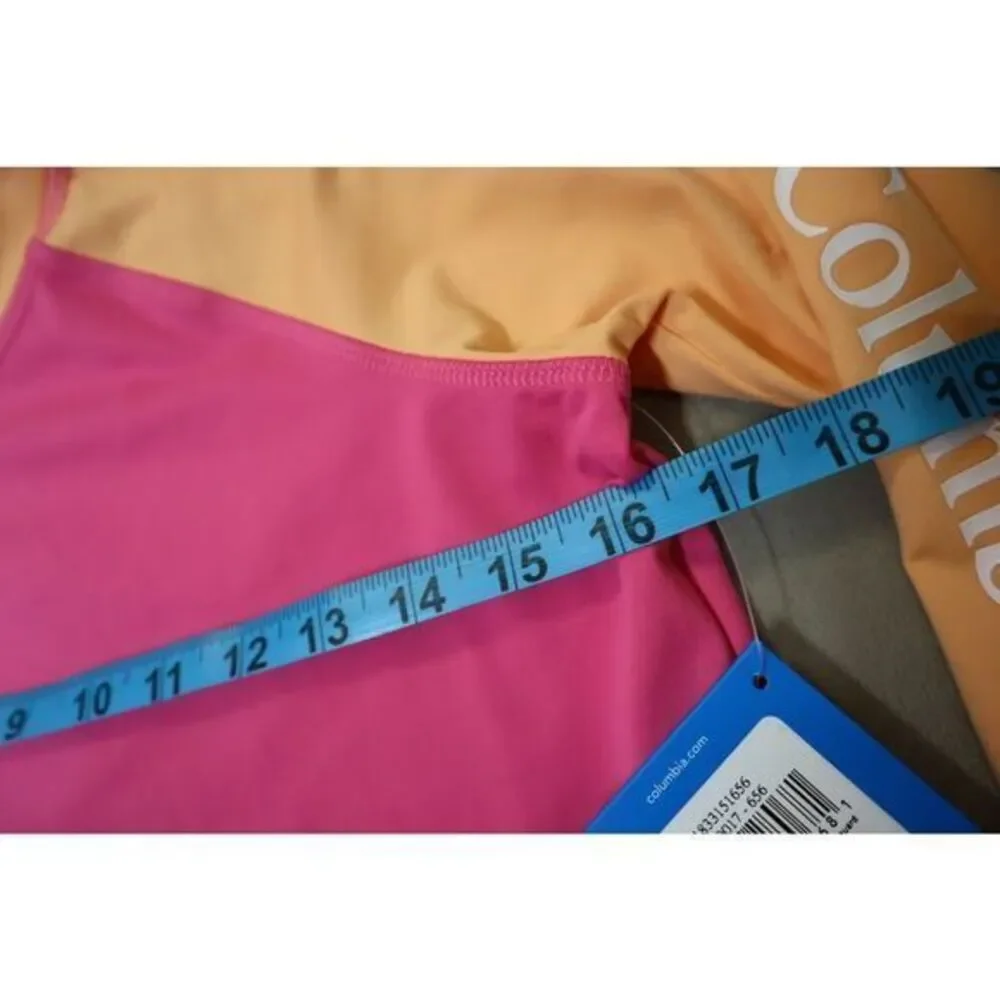 Columbia Girls Pink and Orange Sandy Shore Long Sleeve Sunguard Shirt Size‎ YXL